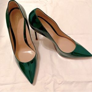 Gianvito Rossi Patent Leather Pumps - Hunter Green - Size 40 (US 8.5)